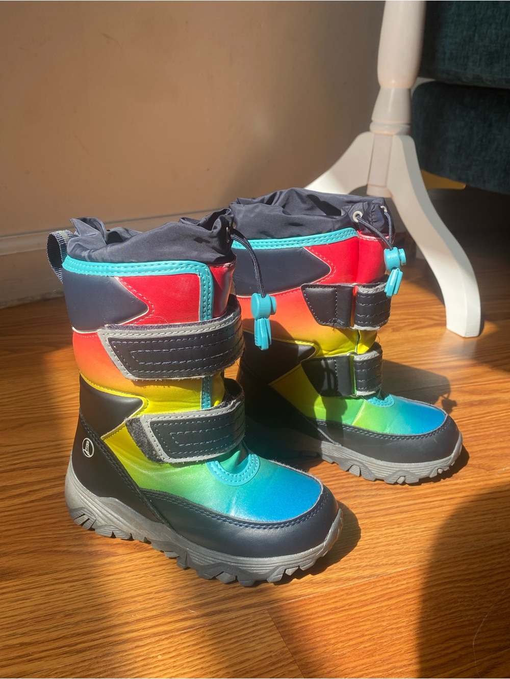 Lands' End Kids Rainbow Winter Boots - Blue/Green/Yellow/Red